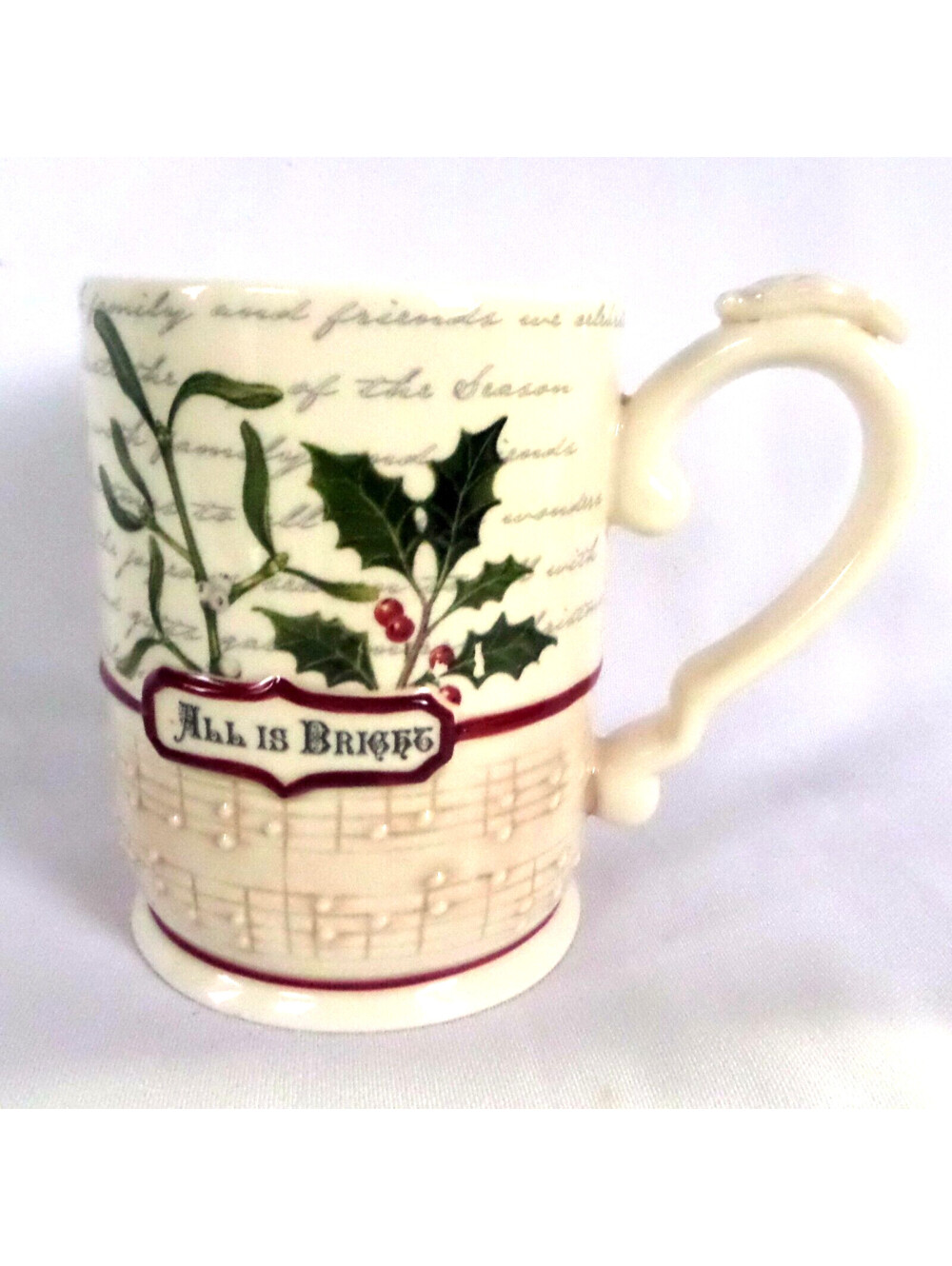 Christmas Music Notes Holly Coffee Mug All Is Bright Grasslands Road